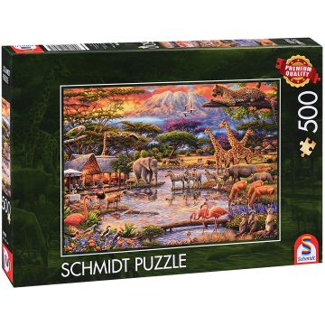 Puzzle Schmidt din 500 de piese - Paradisul de sub Muntele Kilimanjaro