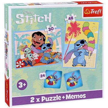 Puzzle Trefl 2 în 1 - O zi fericită pentru Lilo și Stitch
