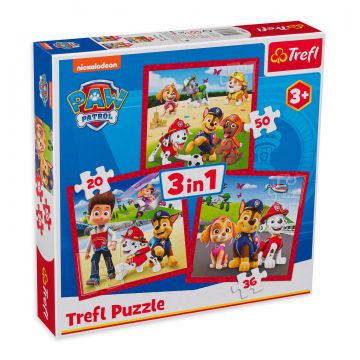 Puzzle Trefl 3 în 1 - Câini fericiți