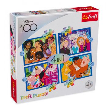 Puzzle Trefl 4 în 1 - Lumea Disney