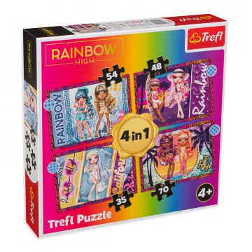 Puzzle Trefl 4 în 1 - Păpușile Rainbow High