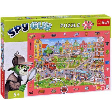 Puzzle Trefl din 100 de piese - Spy Guy, Orașul