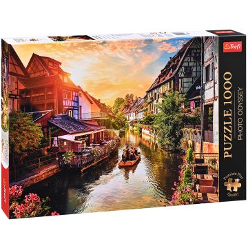 Puzzle Trefl din 1000 de piese - Mica Veneție în Colmar, Franța