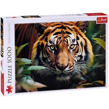 Puzzle Trefl din 1000 de piese - Tigru sălbatic