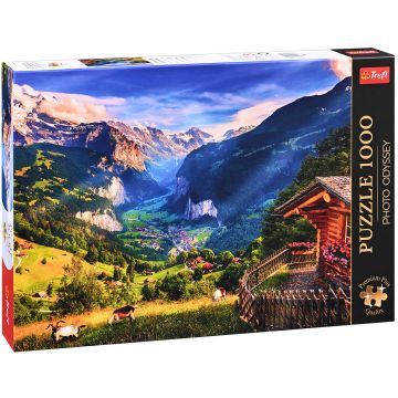 Puzzle Trefl din 1000 de piese - Valea Lauterbrunnen, Elveția