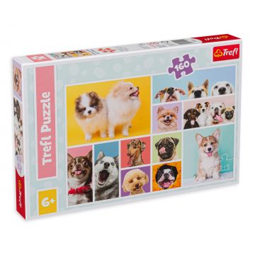Puzzle Trefl din 160 de piese - Câini drăguți