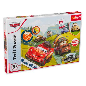 Puzzle Trefl din 24 de piese maxi - Mașinuțele fericite