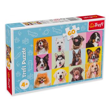 Puzzle Trefl din 60 de piese - Câini dulci