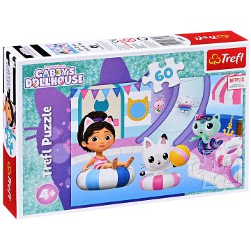 Puzzle Trefl din 60 de piese - Gabby în piscină