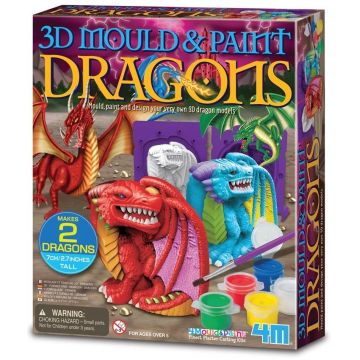 Set creativ 4M - Turnați și colorați dragoni 3D
