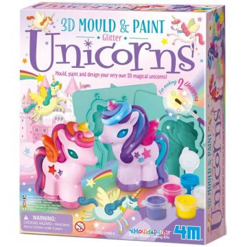 Set creativ 4M - Turnați și colorați unicorni 3D