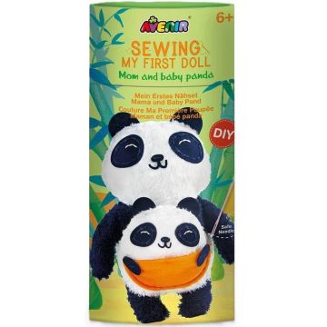 Set creativ Avenir - Coase-ți o jucărie de pluș , Mama panda cu bebeluș