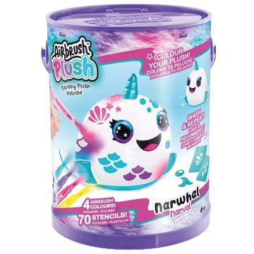 Set creativ Canal Toys - Mini jucărie de plus pentru colorat, Narval