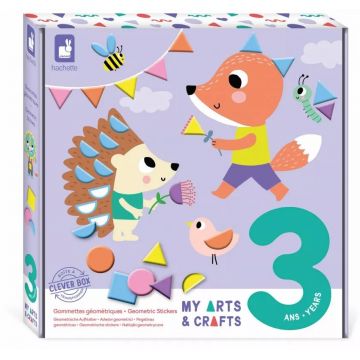 Set creativ Janod - Autocolante geometrice pentru copii de 3 ani
