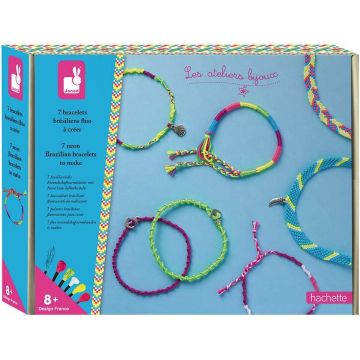 Set creativ Janod - DIY 7 bratari brazilian neon