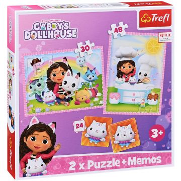Trefl Puzzle 2 în 1 - Gabby și prietenii ei pisici