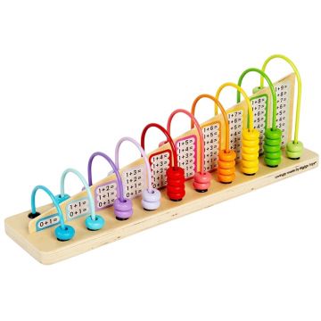 Abac de numărat din lemn Bigjigs - Curcubeu