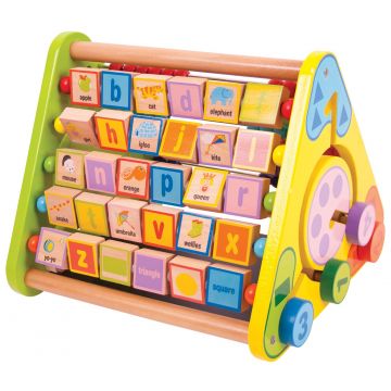 Bigjigs Dumpster educațional din lemn - 5 activități în 1