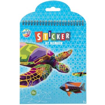 Carte cu abțibilduri pe numere Moxy - Animale marine