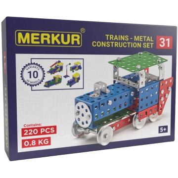 Constructor de metal 10 in 1  Merkur - Locomotive, 220 piese