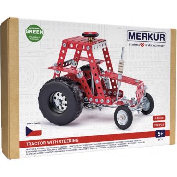 Constructor de metal Merkur - Tractor cu volan, 208 piese