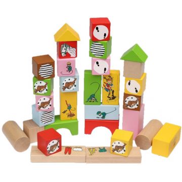 Constructor din lemn Pippi - Pippi și prietenii, 30 piese
