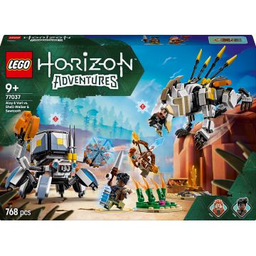 Constructor LEGO Horizon - Aloy si Varl împotriva Shell-Walker si Sawtooth (77037)