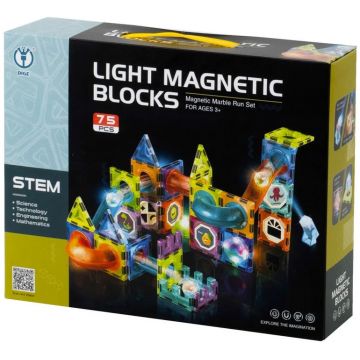 Constructor magnetic Kruzzel - Cu o pistă, 75 piese
