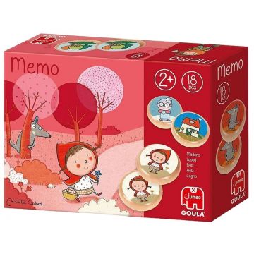 Goula Joc de memorie din lemn - Micuța Scufiță Roșie