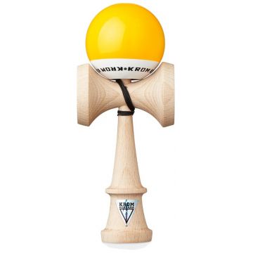 Joc de dexteritate din lemn KROM Kendama - Pop LOL Kendama, galben