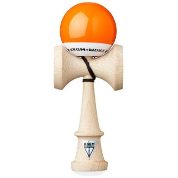 Joc de dexteritate din lemn KROM Kendama - Pop LOL Kendama, portocaliu