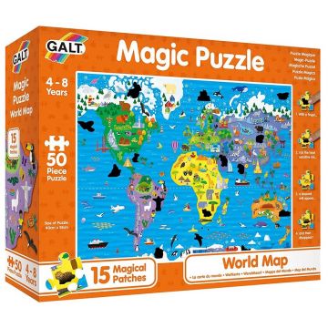 Magic Puzzle Galt - Harta lumii, 50 de piese