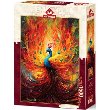 Puzzle Art Puzzle din 1500 de piese - Păun colorat