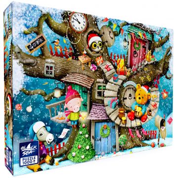 Puzzle  Black Sea din  1000 piese - Crăciunul locuitorilor pădurii