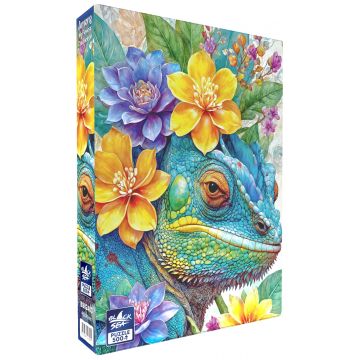 Puzzle Black Sea din 500 de piese - Printre flori: Chameleon