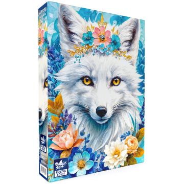 Puzzle  Black Sea din  500 piese - Printre flori: vulpea arctică