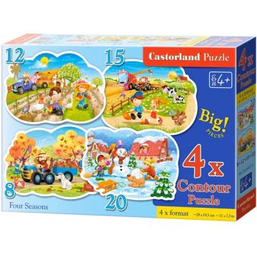 Puzzle Castorland 4 în 1 - Cele patru anotimpuri