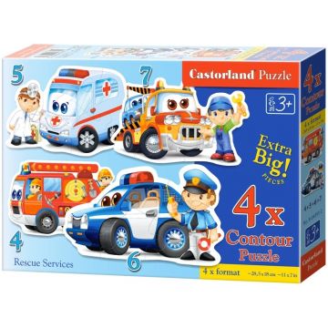 Puzzle Castorland 4 în 1 - Echipa de salvare