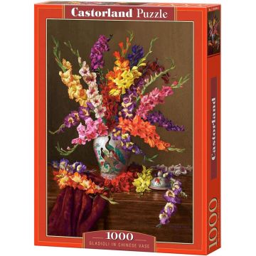 Puzzle Castorland din 1000 de piese - Gladioli într-o vază chinezească