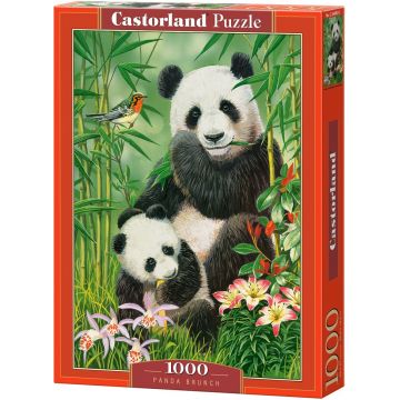 Puzzle Castorland din 1000 de piese - Pandele se hrănesc
