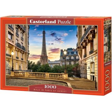 Puzzle Castorland din 1000 de piese - Plimbare în Paris la apus