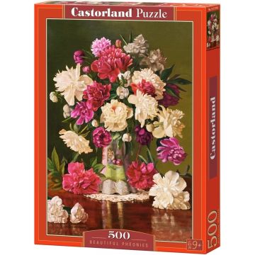Puzzle Castorland din 500 de piese - Bujori frumosi