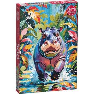 Puzzle Cherry Pazzi din 500 piese - Hipopotam fericit