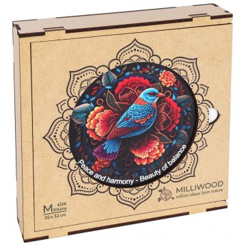 Puzzle din lemn  Milliwood de la  206 piese - Mandala, armonie (Mărimea M)