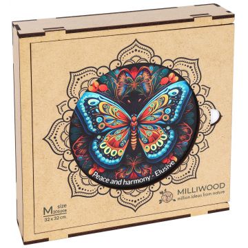 Puzzle din lemn  Milliwood de la  206 piese - Mandala, Evaziv (Mărimea M)