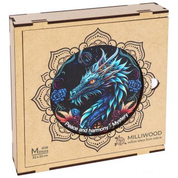 Puzzle din lemn  Milliwood de la  206 piese - Mandala, Ghicitoare (mărimea M)
