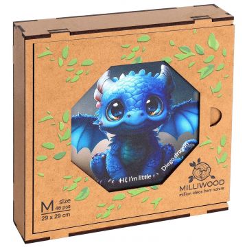 Puzzle din lemn  Milliwood de la  46 piese - Diego dragonul (Mărimea M)