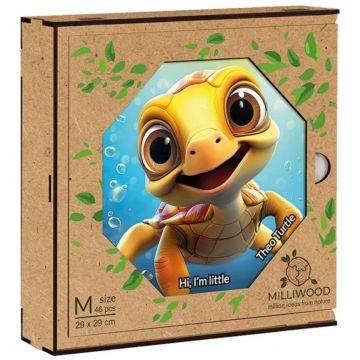 Puzzle din lemn Milliwood din 46 piese - Broască țestoasă Teo (Size M)