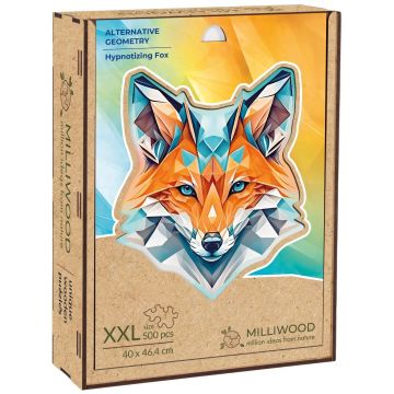 Puzzle din lemn pentru copii  Milliwood de la  500 piese - Vulpe fascinantă (Mărimea XXL)