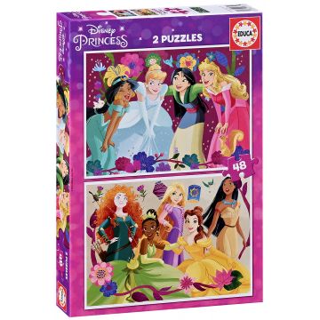 Puzzle Educa din 2 x 48 piese - Disney Princesses